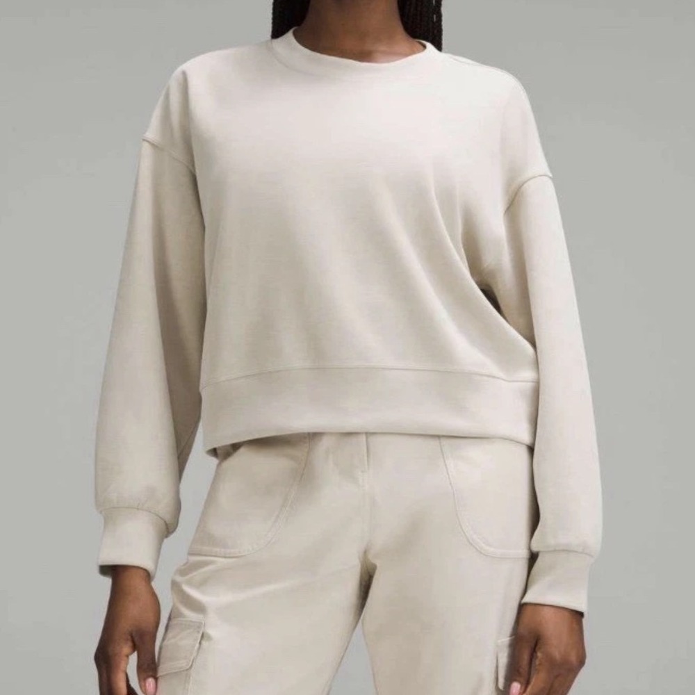 Lululemon Softstreme Perfectly Oversized Cropped Crewneck Beige Sand Size 4‎ /6